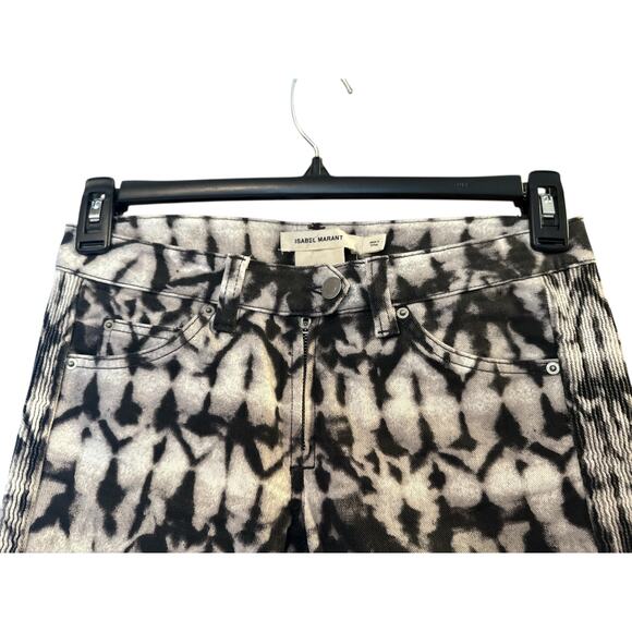 Isabel Marant pour H&M Tie Dye Moto Skinny Jeans – Size 6 Low-Rise Stretch Denim - Picture 7 of 11